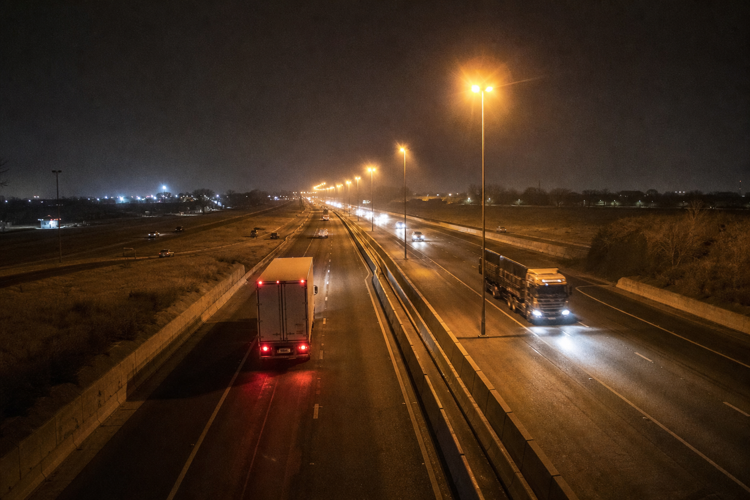 Night freeway traffic in South Africa