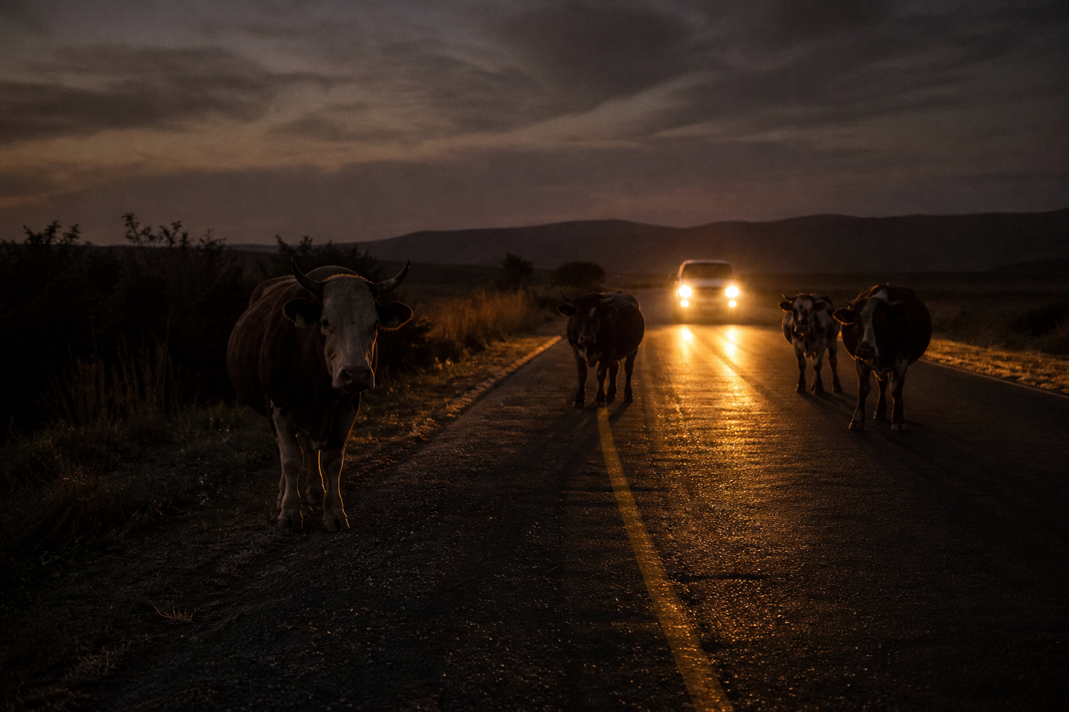 South African road through open landscape